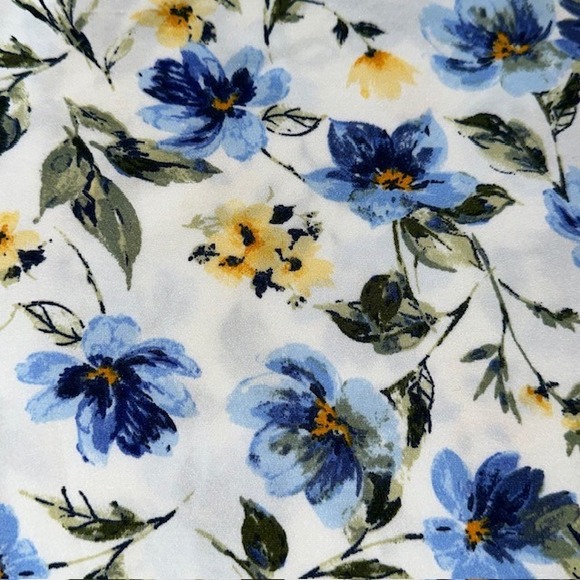 Perseption Concept Floral Ruffle Blouse Button Down Top Short Sleeve Size L‎ - Picture 10 of 16